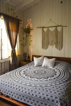 Cover White Mandala Lunar 2 plazas negro