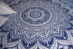 Cover White Mandala Lunar 2 plazas azul en internet