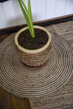 Alfombra Yute Circular pequeña blanca - tienda online