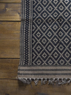 Alfombra Yute y Algodón Rombos negra