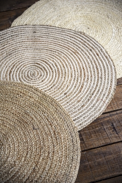 Alfombra Yute Circular pequeña blanca