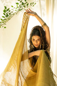 CHAL CON FLECOS OLIVA - comprar online