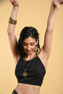 Top Afrodita boradado negro