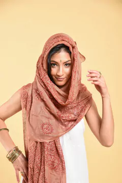 PAÑUELO/CHAL DIOSES & MANTRAS cobre - Milega