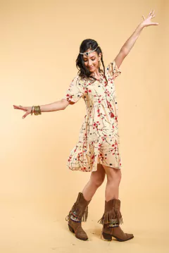 Vestido Corto Brigit Beige