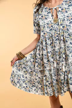 Vestido Corto Brigit blanco/azul en internet