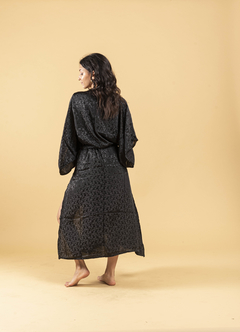 Kimono Largo Krishna Gold Negro - Milega