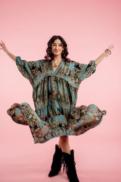 VESTIDO LARGO MAMA TURQUESA - Milega