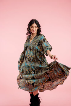 VESTIDO LARGO MAMA TURQUESA - comprar online