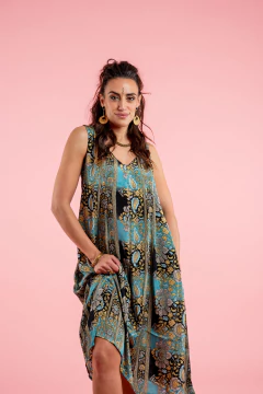 VESTIDO CORTO SEDNA NEGRO/AZUL