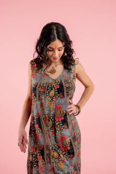 VESTIDO CORTO SEDNA NEGRO/ROJO - comprar online