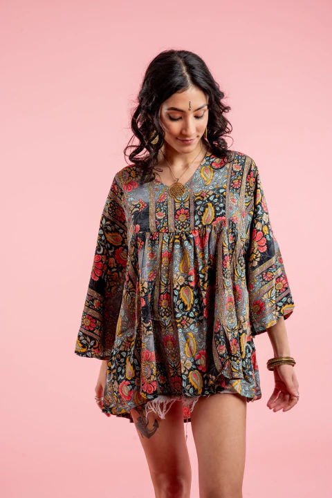 BLUSA GLORIA NEGRA/ROJA