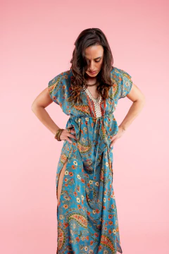 VESTIDO LARGO LAKSHMI MA AZUL - comprar online
