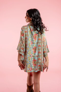 KIMONO VISHNU CORTO CELESTE - comprar online
