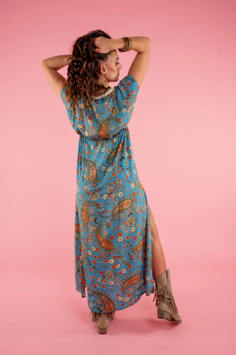 VESTIDO LARGO LAKSHMI MA AZUL