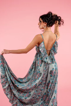 VESTIDO LARGO KALI TURQUESA - Milega