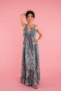 VESTIDO LARGO KALI TURQUESA