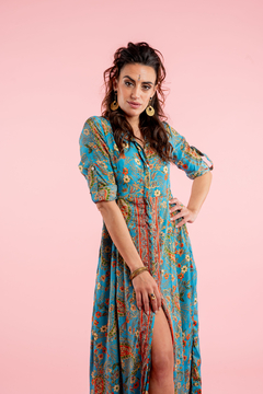 VESTIDO LARGO SHAKTI AZUL - comprar online