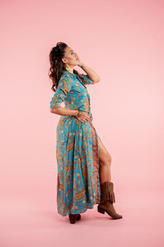 VESTIDO LARGO SHAKTI AZUL - Milega