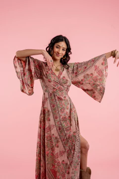 VESTIDO LARGO SARASWATI ROSA