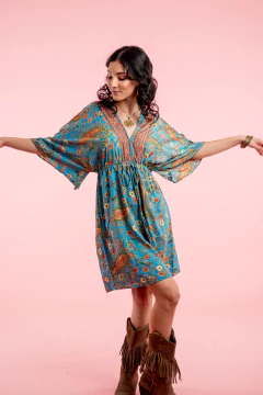 VESTIDO CORTO DEVI AZUL en internet