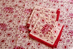 Mantel circular Block Print fucsia - comprar online