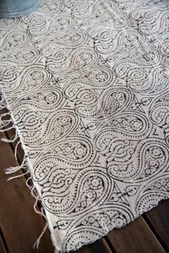 Alfombra Block Print Black & White Corazón - comprar online