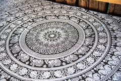 Cover / Tapiz Elefante Mandala Blanco y Negro 1 plaza - Milega