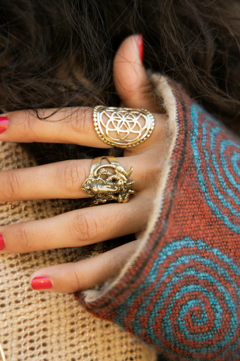 ANILLO SEMILLA DE LA VIDA DORADO II - comprar online