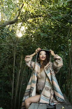 KIMONO BEIGE Y ROSA - Milega