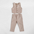 Conjunto Chaleco y Pantalón beige oscuro gabardina otoño invierno - comprar online