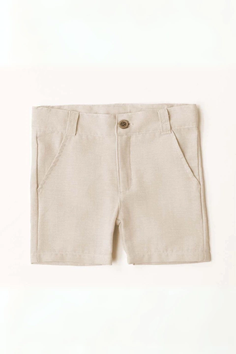 Bermuda Lino Algodón Beige - comprar online