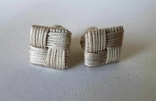 SILK SQUARE CUFF - ESCALAS BEIGE - LONDON TIE