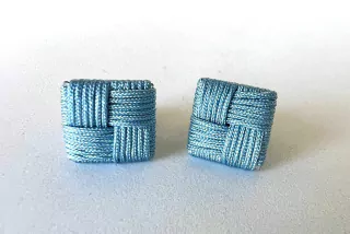 SILK SQUARE CUFF - ESCALAS AZULES - LONDON TIE