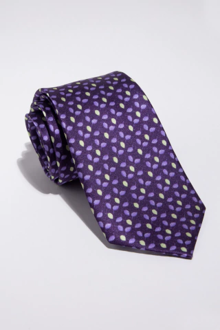 Leaves Blue - Silk Printed Premium Necktie - ( 28)