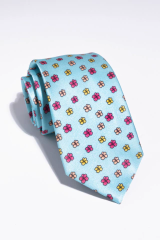 FLOWERS SKY - SILK PRINTED PREMIUM NECKTIE 7 CM ( 14)