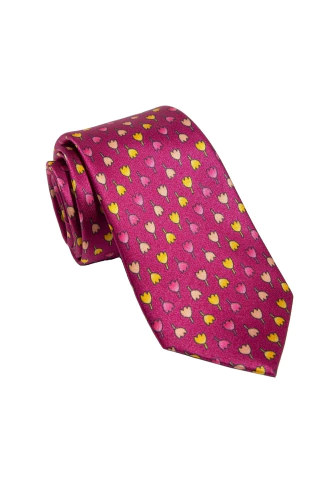 TULIPS RED - SILK PREMIUM NECKTIES 7CM ( 28)