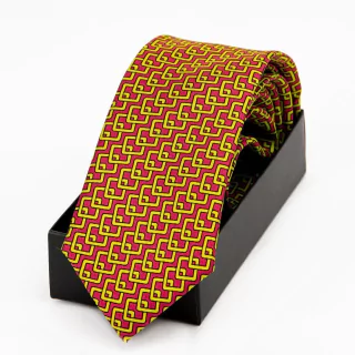 CLASSIC CHAIN GOLD - SILK PRINTED PREMIUM NECKTIE 8 CM ( 14)