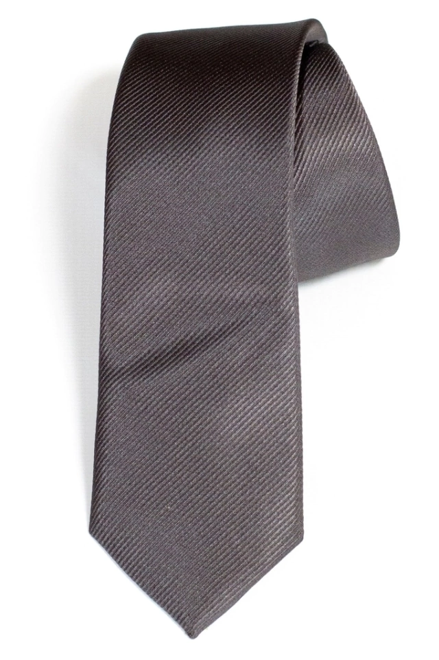 CORBATA LISA EN TWILL DE MICROPOLIESTER GRIS PLOMO - 8 CM DE ANCHO EN LA PALA ( 22) - comprar online