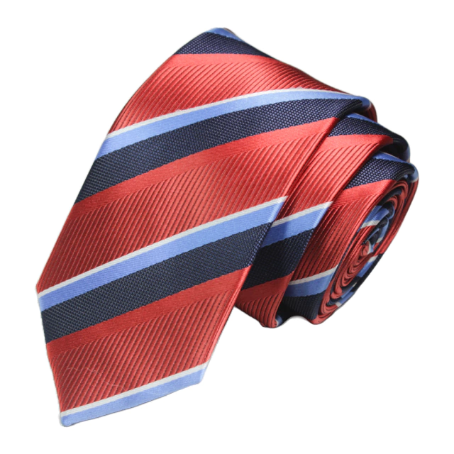 SLIM TIE - RAYADA EN MICROPOLIESTER - 6CM ( 11)