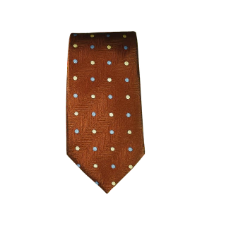 LUNARES CELESTES Y BEIGE SOBRE FONDO MARRÓN, ANCHO 5.5 CM - - comprar online