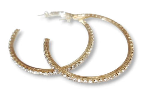 Maxi argollas strass - comprar online