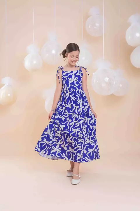 VESTIDO ELIS LAÇOS AZUL - comprar online