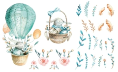 Globo y flores - PL 27 - 145x95cm - comprar online