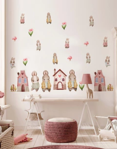 Conejitos y casitas 100x50cm