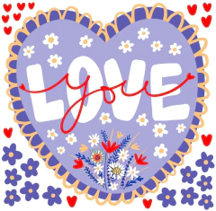 Corazón love 1 - 50x50cm - comprar online