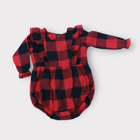 Romper Xadrez Vermelho