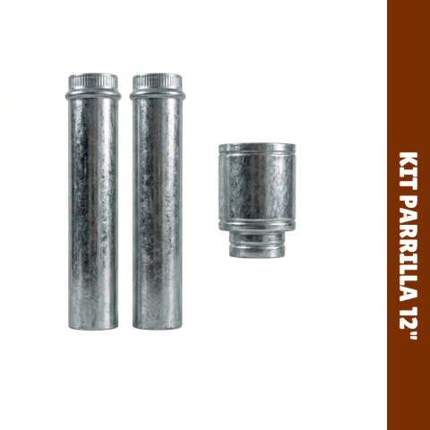 Kit Parrilla 12" 30 cm. Conductos + Sombrero Galvanizado