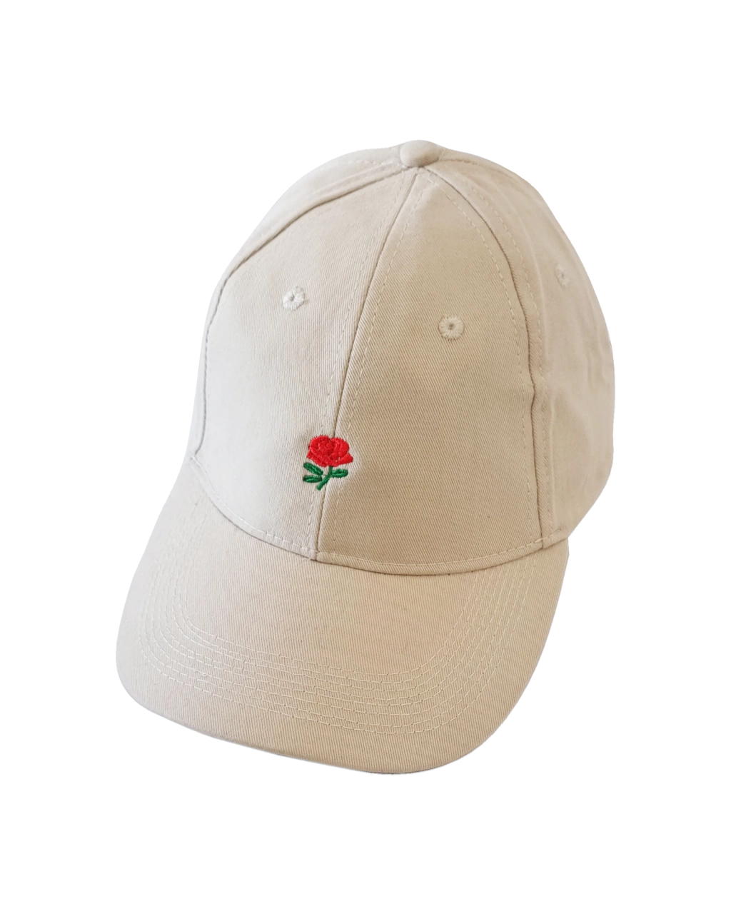 Red ROSE Dad Hat (Beige)