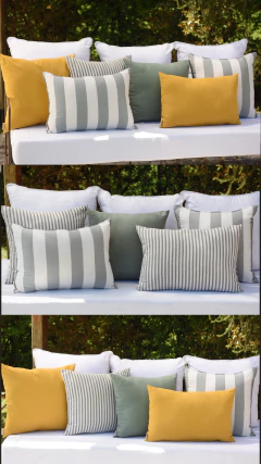 Almohadones equipo verde maíz Amalfi en internet